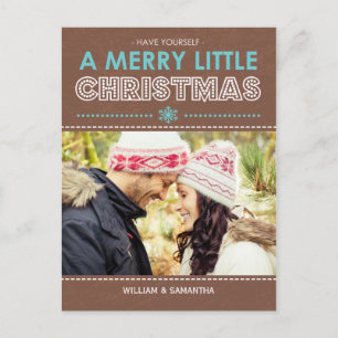 Merry Little Christmas Mocha Holiday Postcard