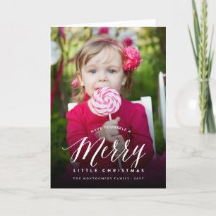 Merry Little Christmas Modern Holiday Photo Card