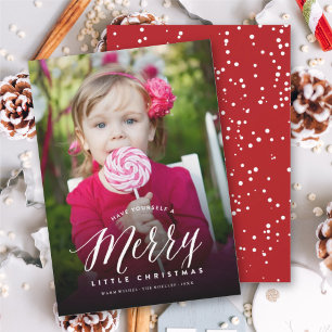 Merry Little Christmas Modern Holiday Photo Card