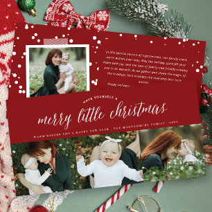 Merry Little Christmas Modern Typography Photo Holiday Card
