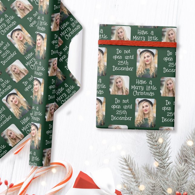 Merry Little Christmas Open 25th December Photo Wrapping Paper (Creator Uploaded)