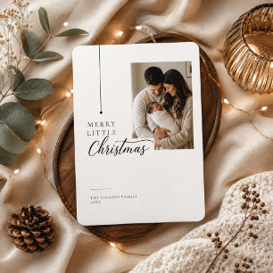 Merry Little Christmas Overlap Photo Family Holiday Card