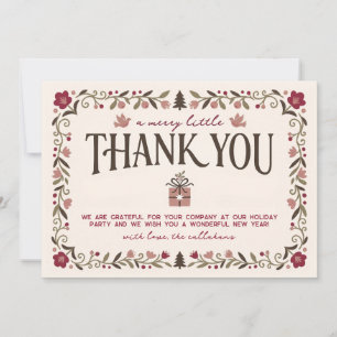 Merry Little Christmas Party Thank You Card