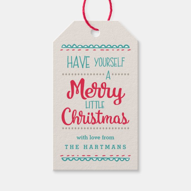 Merry Little Christmas Personalised Gift Tags (Front)