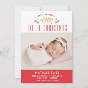 MERRY LITTLE CHRISTMAS   photo birth announcement