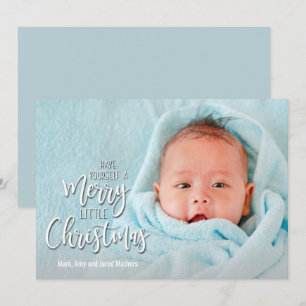 Merry Little Christmas Photo Birth Announcements