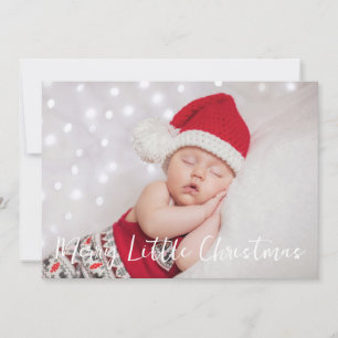 Merry Little Christmas Photo Red Holiday Card
