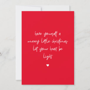 Merry Little Christmas Red and White Holiday Card