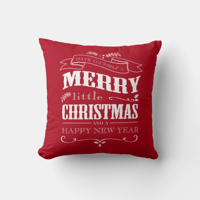 Merry Little Christmas -Red Pillow (Front)