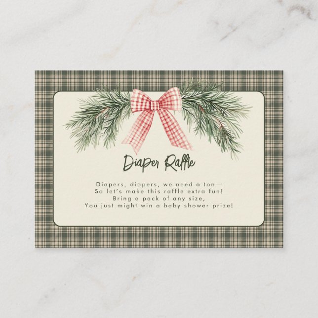 Merry Little Christmas Rustic Baby Shower  Enclosure Card (Front)