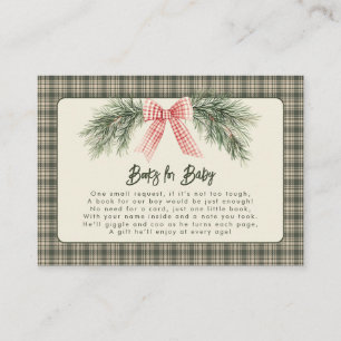 Merry Little Christmas Rustic Baby Shower  Enclosure Card