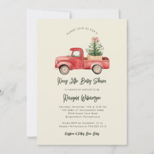 Merry Little Christmas Rustic Baby Shower  Invitat Invitation