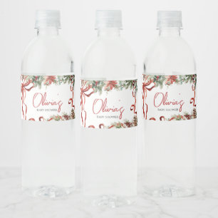 Merry Little Christmas Santa Baby Shower Water Bottle Label