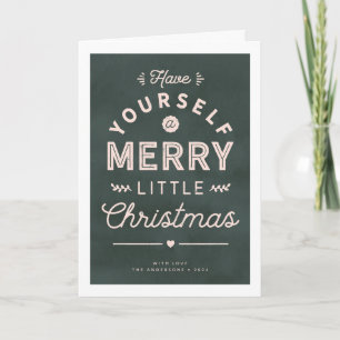 Merry Little Christmas Textured Type Holiday Card