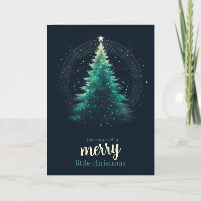 Merry Little Christmas Tree Card (Front)