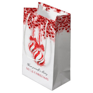 Merry Little Christmas Watercolor Splash Small Gift Bag