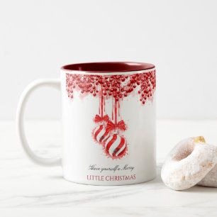 Merry Little Christmas Watercolor Splash Two-Tone Coffee Mug