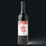 Merry Little Christmas Watercolor Splash Wine Label<br><div class="desc">Red and white Christmas decoration balls with red ribbons and watercolor red and white colour splashes.
In the top red winter cherries with colour splashes and snow falling.
Beautiful and artistic Christmas design.
Personalise by changing the text.
Have yourself a Merry Little Christmas!</div>