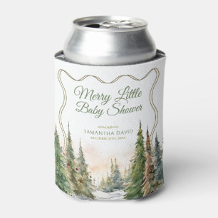 Merry Little Christmas Winter Baby Shower  Can Cooler