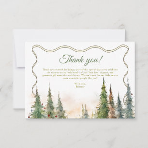 Merry Little Christmas Winter Baby Shower Thank You Card