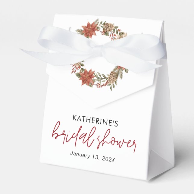 Merry Little Christmas Winter Bridal Shower  Favour Box (Front Side)