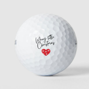 “Merry Little Christmas” with Red Heart Icon 🎄❤️⛳ Golf Balls