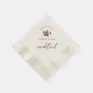 Merry Little Cocktail Christmas Napkins