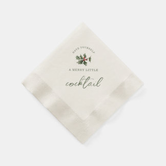 Merry Little Cocktail Christmas Napkins