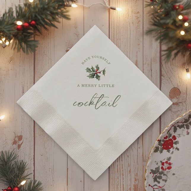 Merry Little Cocktail Christmas Napkins (Creator Uploaded)