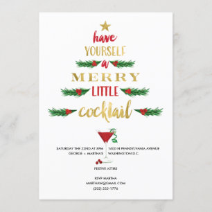 Merry Little Cocktail Christmas Party Invitation
