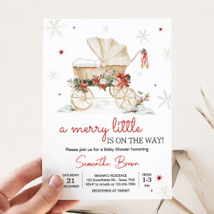 Merry Little Crest Baby Shower Invitation