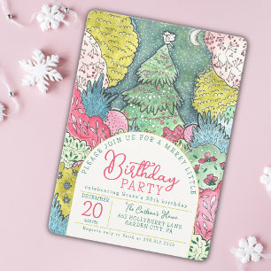 Merry Little December Birthday Party Invitation