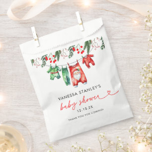 Merry Little Floral Christmas Santa Baby Shower Favour Bags