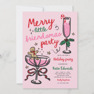 Merry Little Friendsmas Christmas Cocktail Party Invitation