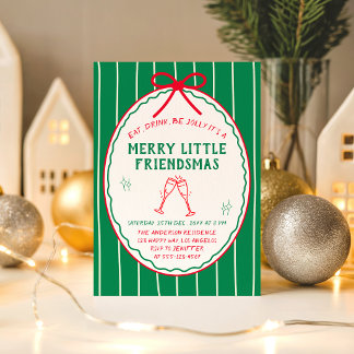 Merry Little Friendsmas Christmas Cocktail Party Invitation