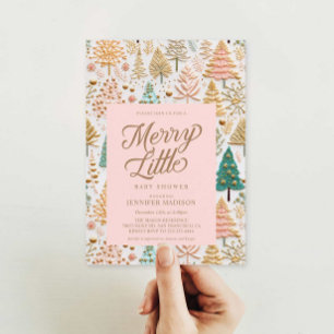 Merry Little Girl Baby Shower Invitation