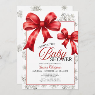 Merry little Snowy Winter Baby Shower Invitation