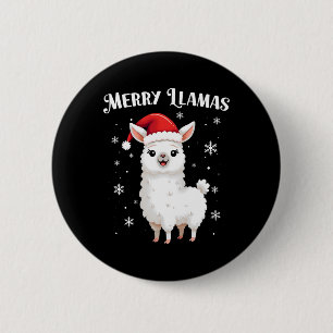 Merry Llamas Funny Christmas Llama Animal Holiday 6 Cm Round Badge