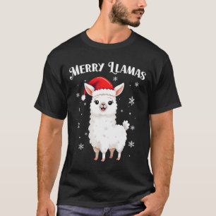 Merry Llamas Funny Christmas Llama Animal Holiday  T-Shirt
