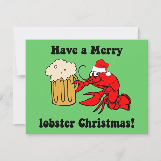 Merry lobster Christmas Holiday Card (Front)