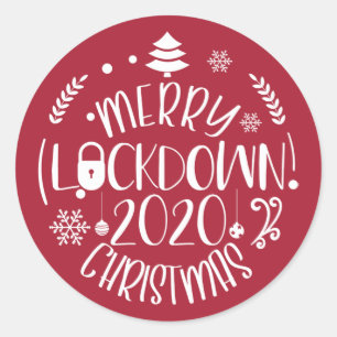 Merry lockdown 2020 Christmas Classic Round Sticker