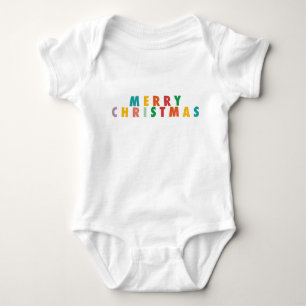 MERRY LOVE JOY   COLORFUL CHRISTMAS BABY BODYSUIT