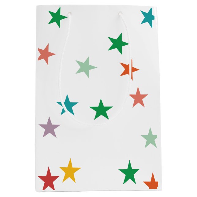 MERRY LOVE JOY | COLORFUL CHRISTMAS MEDIUM GIFT BAG (Front)