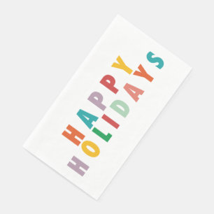 MERRY LOVE JOY   COLORFUL CHRISTMAS NAPKIN