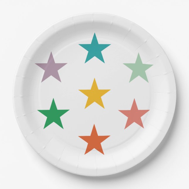 MERRY LOVE JOY | COLORFUL CHRISTMAS PAPER PLATE (Front)