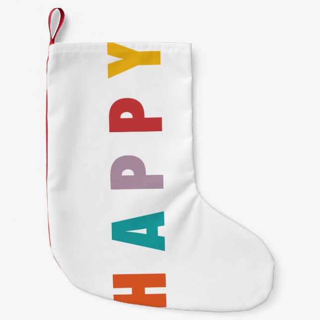 MERRY LOVE JOY | COLORFUL CHRISTMAS SMALL CHRISTMAS STOCKING (Front)