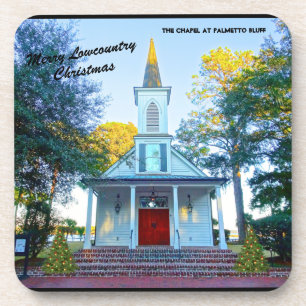 Merry Lowcountry Christmas Chapel Palmetto Bluff Coaster