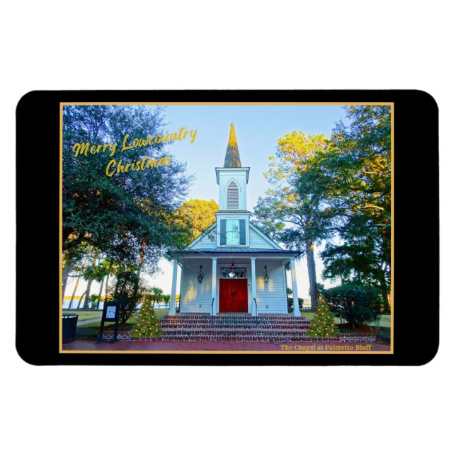 Merry Lowcountry Christmas Chapel Palmetto Bluff Magnet (Horizontal)