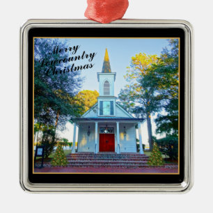 Merry Lowcountry Christmas Chapel Palmetto Bluff Metal Tree Decoration