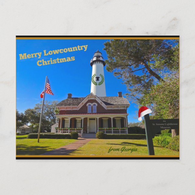 Merry Lowcountry Christmas from Coastal Georgia Postcard (Front)